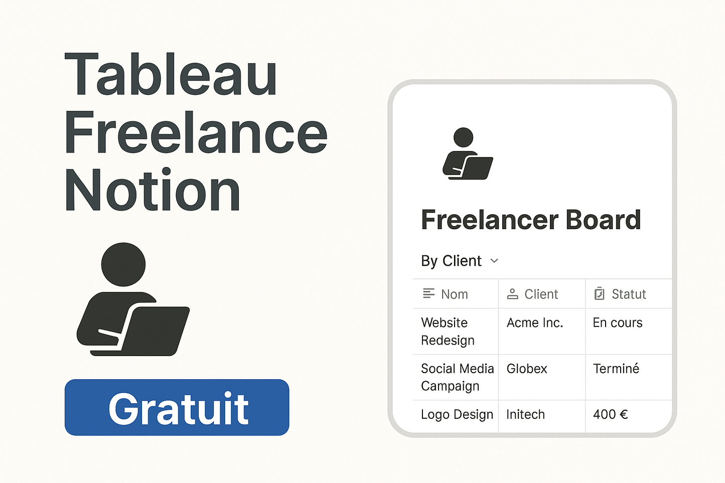Tableau de Bord Freelance - Notion